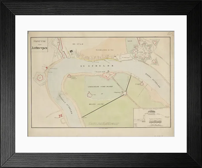 Framed Print : Map of Antwerp during the siege by the French, 1832, (1832-1833). Creators: Anon, Johannes Paulus Houtman Framed Print : Map of Antwerp during the siege by the French, 1832, (1832-1833). Creators: Anon, Johannes Paulus Houtman