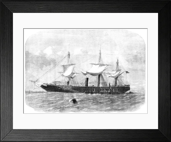 Framed Print : Her Majesty's Troop-Ship Transit, refitting and receiving stores for China in Portsmouth...1857. Creator: Edwin Weedon. Her Majesty's Troop-Ship Transit, refitting and receiving stores for China in Portsmouth...1857 Framed Print : Her Majesty's Troop-Ship Transit, refitting and receiving stores for China in Portsmouth...1857. Creator: Edwin Weedon. Her Majesty's Troop-Ship Transit, refitting and receiving stores for China in Portsmouth...1857