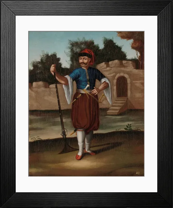 Framed Print : Albanian Soldier, 1700-1737. Creator: Workshop of Jean Baptiste Vanmour Framed Print : Albanian Soldier, 1700-1737. Creator: Workshop of Jean Baptiste Vanmour