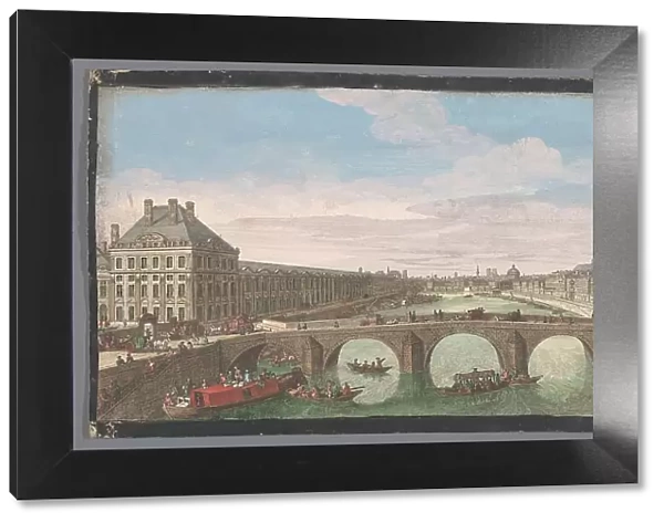 View of the Pont Royal over the Seine River in Paris, seen towards the Pont Neuf, 1700-1799. Creators: Anon, Jacques Rigaud