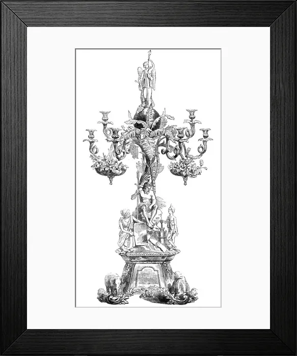 Framed Print : Centre-piece of the Wilcox and Anderson Services of Plate, 1856. Creator: Unknown