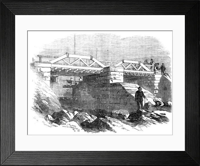 Framed Print : The Valparaiso and Santiago Railway - Bridge at Valparaiso, 1856. Creator: Unknown Framed Print : The Valparaiso and Santiago Railway - Bridge at Valparaiso, 1856. Creator: Unknown