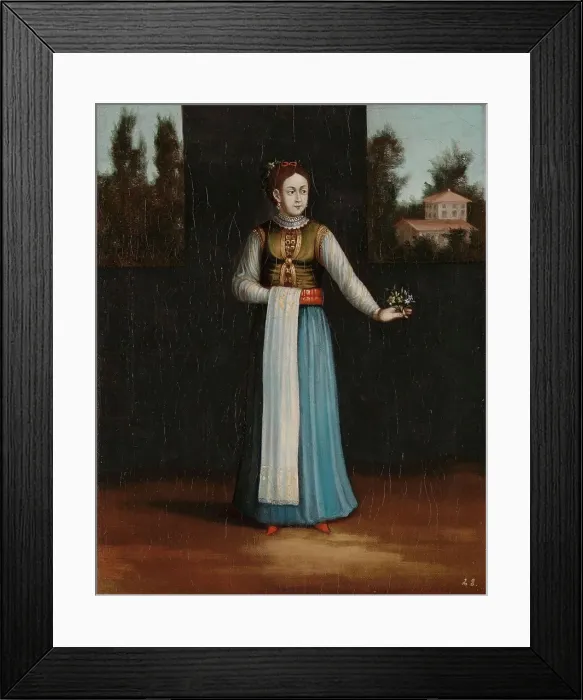 Framed Print : Woman from the Albanian Coast, 1700-1737. Creator: Workshop of Jean Baptiste Vanmour Framed Print : Woman from the Albanian Coast, 1700-1737. Creator: Workshop of Jean Baptiste Vanmour