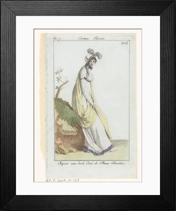 Framed Print : Journal of Ladies and Fashions, 1798-1799. Creator: Unknown Framed Print : Journal of Ladies and Fashions, 1798-1799. Creator: Unknown