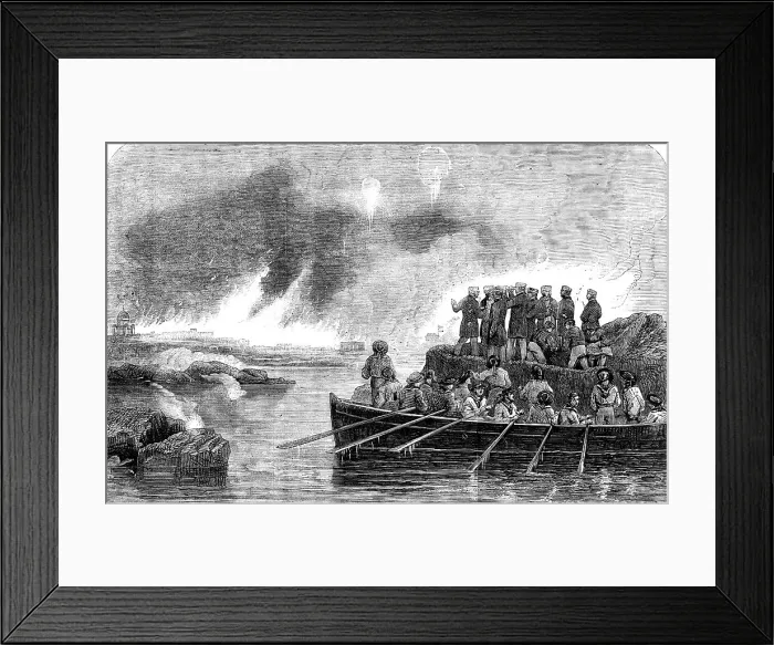 Framed Print : The Bombardment of Sveaborg - Officers on the Island of Tona Miola - sketched by J. W. Carmichael, 1 Creator: Unknown Framed Print : The Bombardment of Sveaborg - Officers on the Island of Tona Miola - sketched by J. W. Carmichael, 1 Creator: Unknown