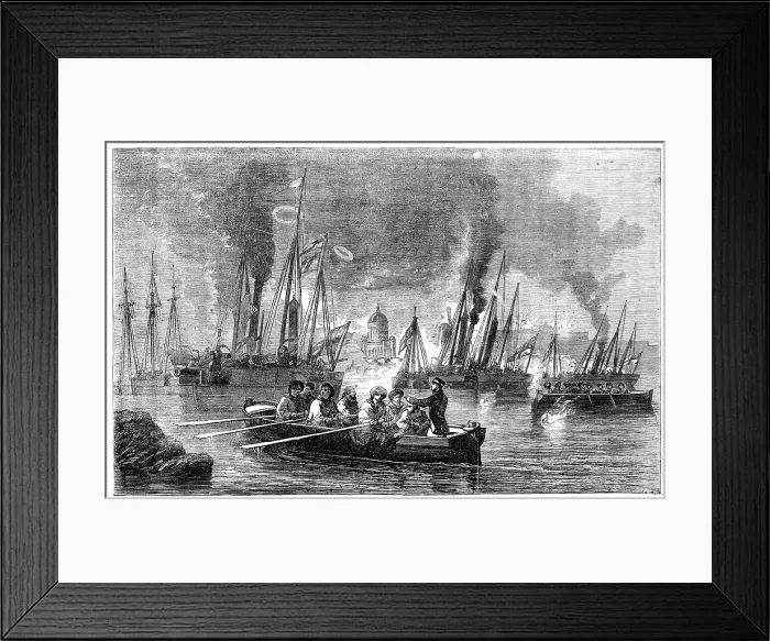 Framed Print : The Bombardment of Sveaborg - sketched by J. W. Carmichael, 1856. Creator: Unknown Framed Print : The Bombardment of Sveaborg - sketched by J. W. Carmichael, 1856. Creator: Unknown