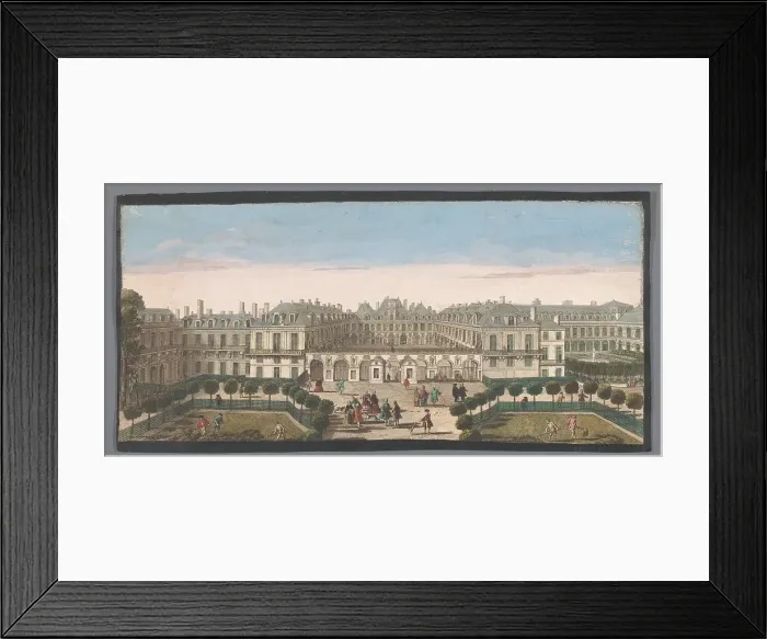 Framed Print : View of the Palais Royal in Paris, 1700-1799. Creators: Anon, Jacques Rigaud Framed Print : View of the Palais Royal in Paris, 1700-1799. Creators: Anon, Jacques Rigaud