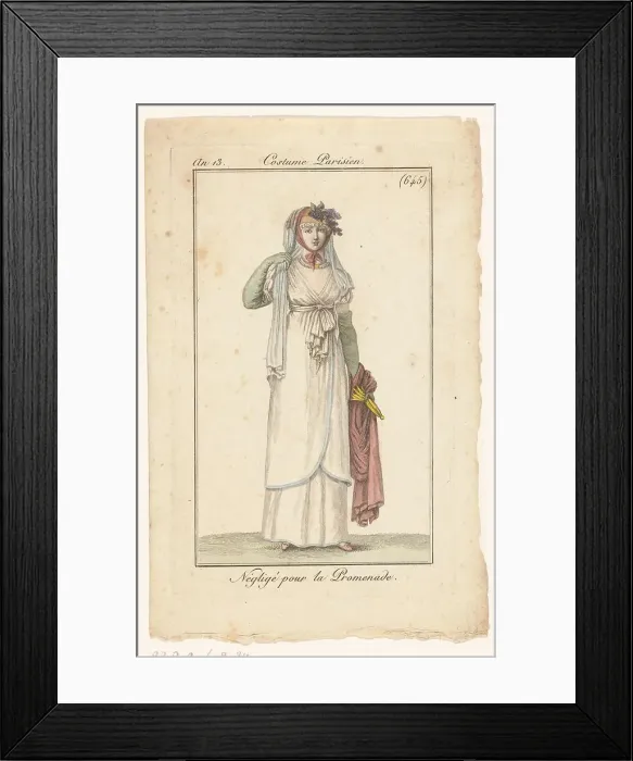 Framed Print : Journal of Ladies and Fashions, 1804-1805. Creator: Unknown Framed Print : Journal of Ladies and Fashions, 1804-1805. Creator: Unknown