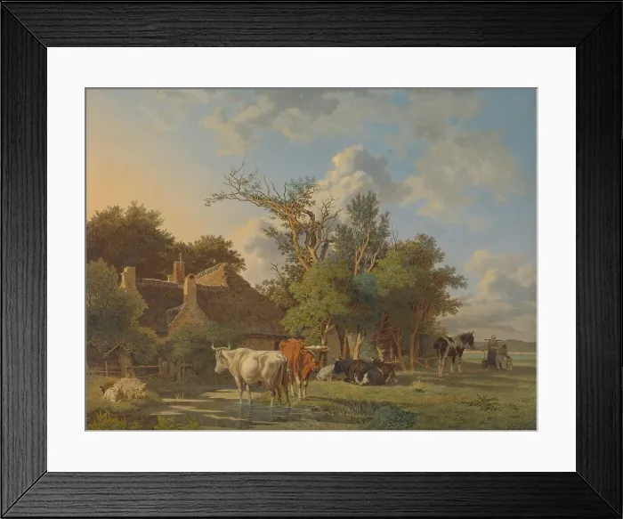 Framed Print : Landscape, 1800-1853. Creator: Jean Francois Valois Framed Print : Landscape, 1800-1853. Creator: Jean Francois Valois