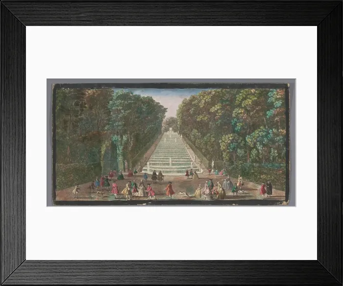 Framed Print : View of the Cascades of the Garden of the Château de Marly, 1700-1799. Creators: Anon, Jacques Rigaud Framed Print : View of the Cascades of the Garden of the Château de Marly, 1700-1799. Creators: Anon, Jacques Rigaud