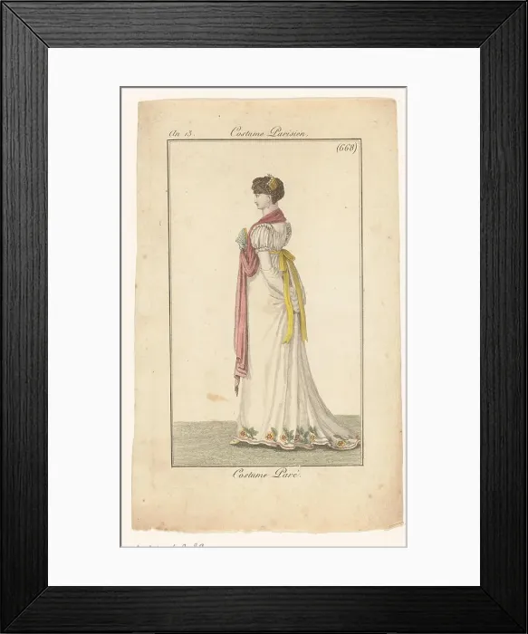 Framed Print : Journal of Ladies and Fashions, 1804-1805. Creator: Unknown Framed Print : Journal of Ladies and Fashions, 1804-1805. Creator: Unknown