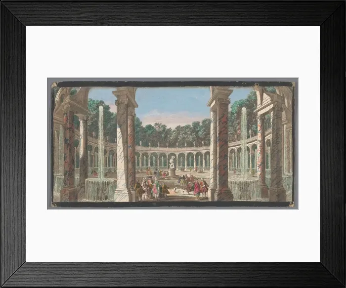 Framed Print : View of the Colonnade in the garden of Versailles, 1700-1799. Creators: Anon, Jacques Rigaud Framed Print : View of the Colonnade in the garden of Versailles, 1700-1799. Creators: Anon, Jacques Rigaud