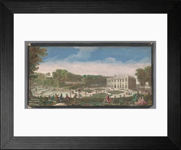 Framed Print : View of the small ground floor of the garden of the Château de Marly, 1700-1799. Creators: Anon, Jacques Rigaud Framed Print : View of the small ground floor of the garden of the Château de Marly, 1700-1799. Creators: Anon, Jacques Rigaud