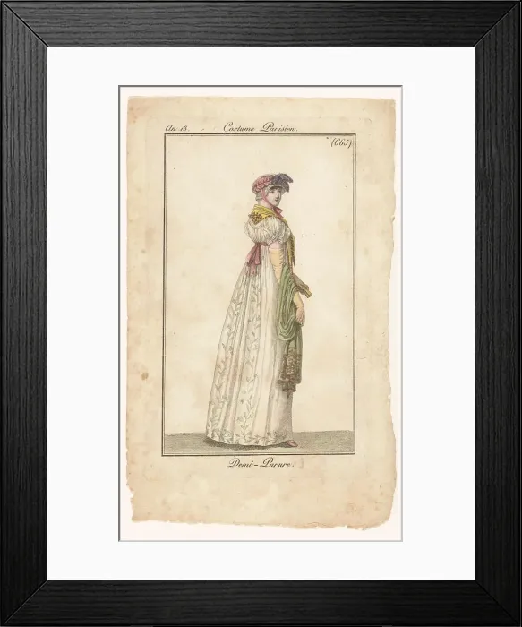 Framed Print : Journal of Ladies and Fashions, 1804-1805. Creator: Unknown Framed Print : Journal of Ladies and Fashions, 1804-1805. Creator: Unknown