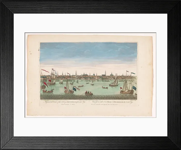 Framed Print : View of the city of Amsterdam seen from the IJ, 1752. Creator: Anon Framed Print : View of the city of Amsterdam seen from the IJ, 1752. Creator: Anon