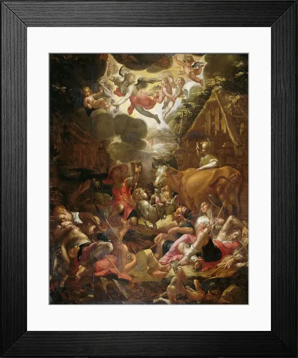 Framed Print : Annunciation to the Shepherds, 1595-1603. Creator: Joachim Anthonisz Wtewael Framed Print : Annunciation to the Shepherds, 1595-1603. Creator: Joachim Anthonisz Wtewael