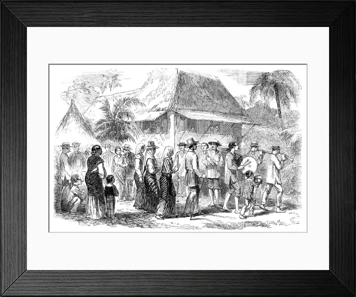 Framed Print : Marriage Procession in Manilla, 1857. Creator: Unknown Framed Print : Marriage Procession in Manilla, 1857. Creator: Unknown