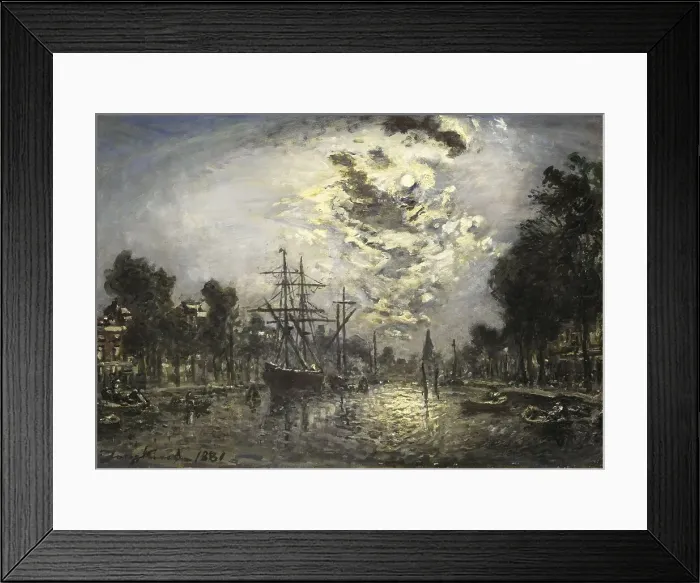 Framed Print : Rotterdam in the Moonlight, 1881. Creator: Johan Barthold Jongkind Framed Print : Rotterdam in the Moonlight, 1881. Creator: Johan Barthold Jongkind