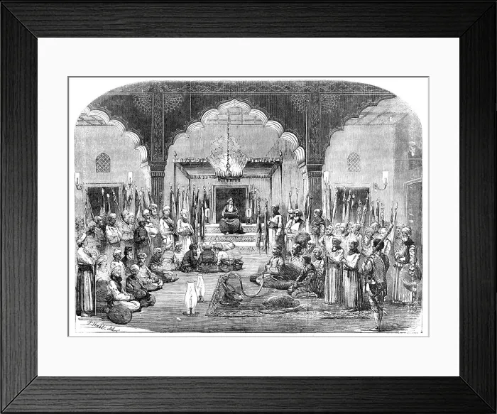 Framed Print : The Nawab of Morshedabad at Prayer, from a native drawing, 1857. Creator: Unknown Framed Print : The Nawab of Morshedabad at Prayer, from a native drawing, 1857. Creator: Unknown