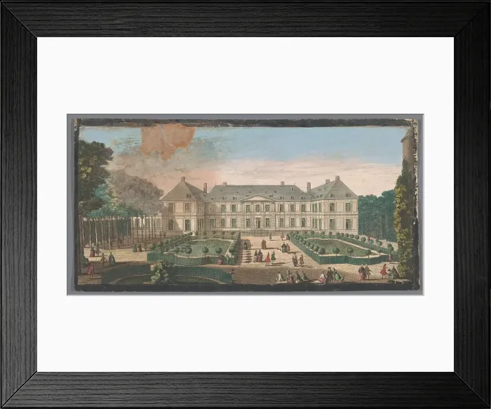 Framed Print : View of the Palais du Temple in Paris seen from the garden, 1700-1799. Creators: Anon, Jacques Rigaud Framed Print : View of the Palais du Temple in Paris seen from the garden, 1700-1799. Creators: Anon, Jacques Rigaud