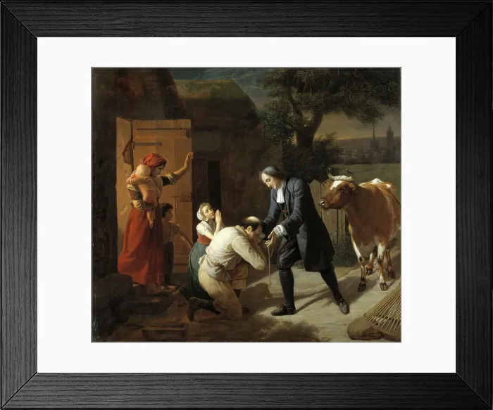 Framed Print : Fénélon returns a Stolen Cow to a Peasant, c19th century. Creator: Louis Hersent Framed Print : Fénélon returns a Stolen Cow to a Peasant, c19th century. Creator: Louis Hersent