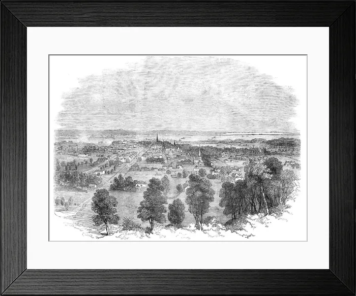 Framed Print : Hamilton, Canada West, from the Mountain, 1856. Creator: Unknown Framed Print : Hamilton, Canada West, from the Mountain, 1856. Creator: Unknown