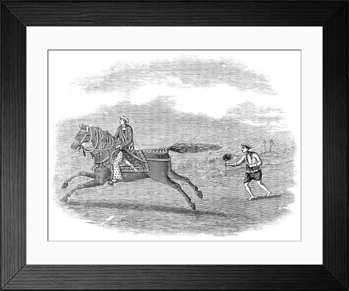 Framed Print : Native Trooper and his Groom, 1857. Creator: Unknown Framed Print : Native Trooper and his Groom, 1857. Creator: Unknown
