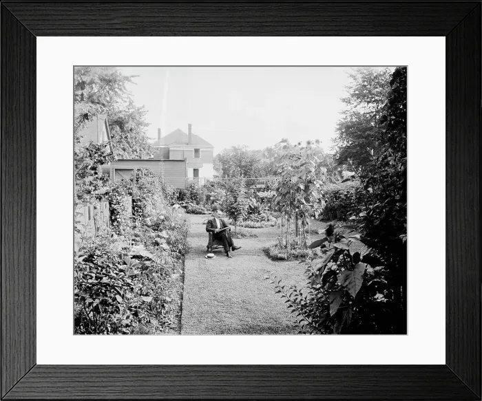 Framed Print : Garden at 124 E. Euclid Avenue, Detroit, Mich. between 1905 and 1915. Creator: Unknown Framed Print : Garden at 124 E. Euclid Avenue, Detroit, Mich. between 1905 and 1915. Creator: Unknown
