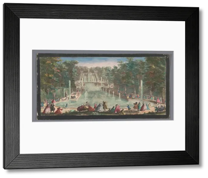 Framed Print : View of the Cascades of the Garden of the Château de Saint-Cloud, 1730. Creators: Anon, Jacques Rigaud Framed Print : View of the Cascades of the Garden of the Château de Saint-Cloud, 1730. Creators: Anon, Jacques Rigaud