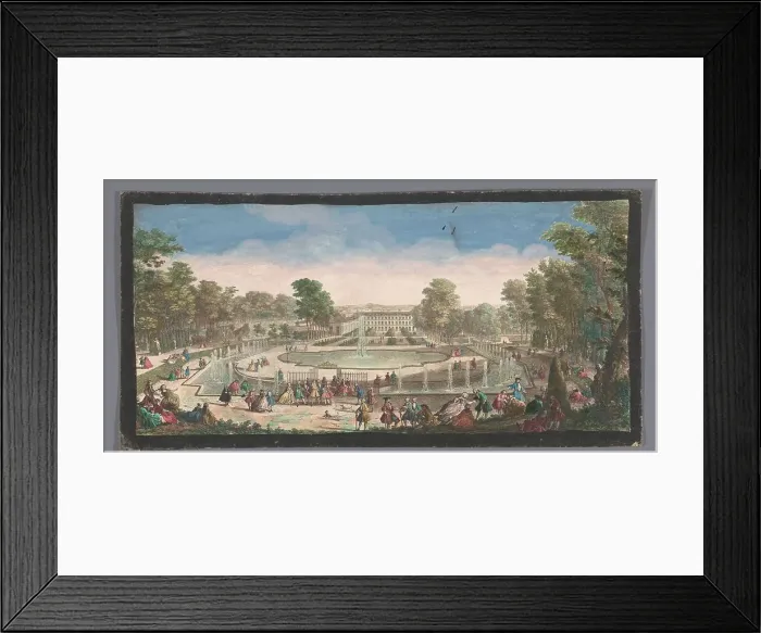 Framed Print : View of the Orangery of the Château de Saint-Cloud, 1730. Creators: Anon, Jacques Rigaud Framed Print : View of the Orangery of the Château de Saint-Cloud, 1730. Creators: Anon, Jacques Rigaud