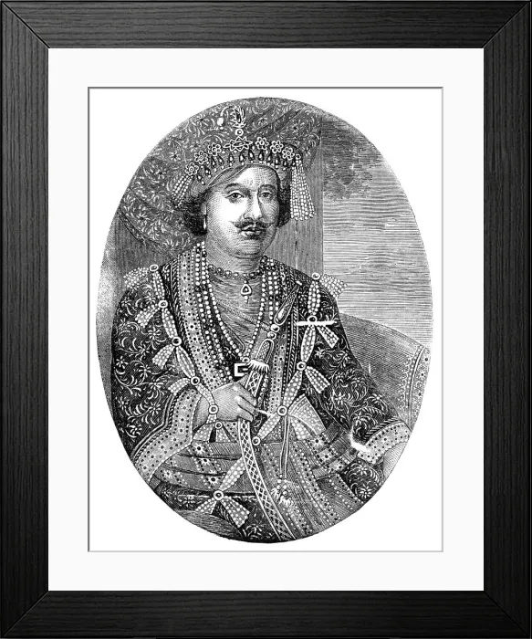 Framed Print : Rajah Odetnuraan of Benares, 1857. Creator: Unknown Framed Print : Rajah Odetnuraan of Benares, 1857. Creator: Unknown