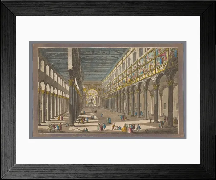 Framed Print : View of the interior of the Church of Saint Paul Outside the Walls in Rome, 1700-1799. Creator: Unknown Framed Print : View of the interior of the Church of Saint Paul Outside the Walls in Rome, 1700-1799. Creator: Unknown