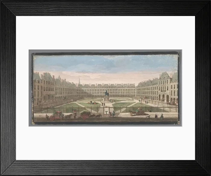Framed Print : View of the Place Royale in Paris, 1700-1799. Creators: Anon, Jacques Rigaud Framed Print : View of the Place Royale in Paris, 1700-1799. Creators: Anon, Jacques Rigaud