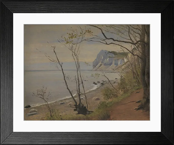 Framed Print : The Cliffs of the Island of Mon, 1850. Creator: Peter Christian Thamsen Skovgaard