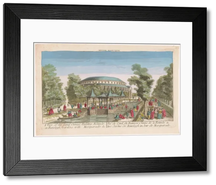 Framed Print : View of the Rotunda and the Chinese Pavilion on the Canal in London's Ranelagh Gard... 1752-1799. Creator: Unknown Framed Print : View of the Rotunda and the Chinese Pavilion on the Canal in London's Ranelagh Gard... 1752-1799. Creator: Unknown