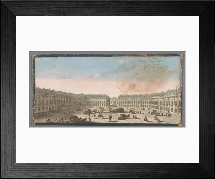 Framed Print : View of the Place Vendôme in Paris, 1700-1799. Creators: Anon, Jacques Rigaud Framed Print : View of the Place Vendôme in Paris, 1700-1799. Creators: Anon, Jacques Rigaud