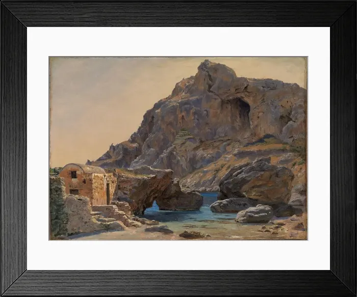 Framed Print : View of Marina Piccola, Capri: Afternoon Light, 1851. Creator: Thorald Lessoe Framed Print : View of Marina Piccola, Capri: Afternoon Light, 1851. Creator: Thorald Lessoe