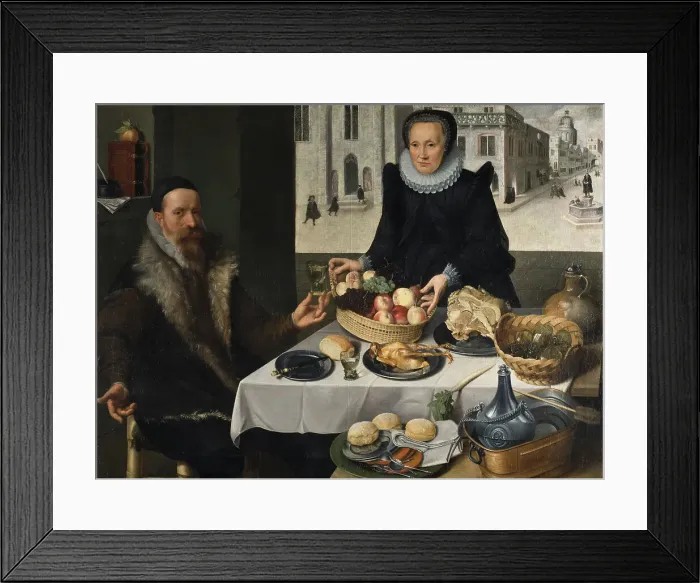 Framed Print : Double Portrait of an Elderly Couple. Creator: Lucas van Valckenborch Framed Print : Double Portrait of an Elderly Couple. Creator: Lucas van Valckenborch