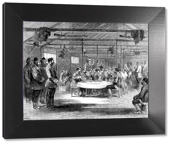 Christmas-Day in the Crimea - Dinner of Captain Brown's Company, 57th Regiment - sketched by J. A. C Creator: Unknown