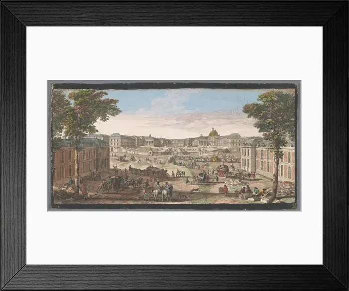 Framed Print : View of the front of the Palace of Versailles, 1700-1799. Creator: Unknown Framed Print : View of the front of the Palace of Versailles, 1700-1799. Creator: Unknown