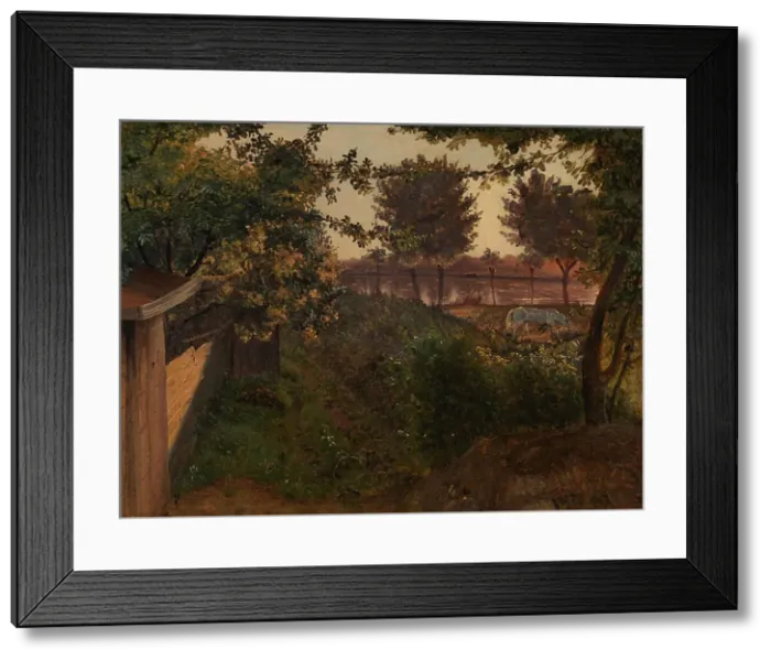Framed Print : Behind the artist's garden on Farimagsvej near Saint George's Lake (Sankt Jørgens Sø), 1852. Creator: Vilhelm Kyhn Framed Print : Behind the artist's garden on Farimagsvej near Saint George's Lake (Sankt Jørgens Sø), 1852. Creator: Vilhelm Kyhn