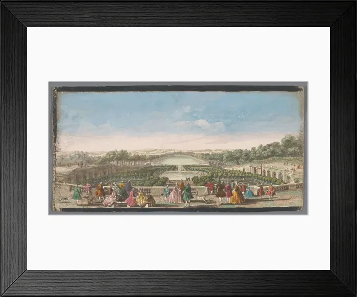 Framed Print : View of the Orangerie of the Palace of Versailles, 1700-1799. Creators: Anon, Jacques Rigaud Framed Print : View of the Orangerie of the Palace of Versailles, 1700-1799. Creators: Anon, Jacques Rigaud