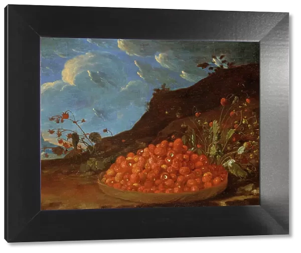 Basket of Wild Strawberries in a Landscape, mid-late 18th century. Creator: Luis Meléndez