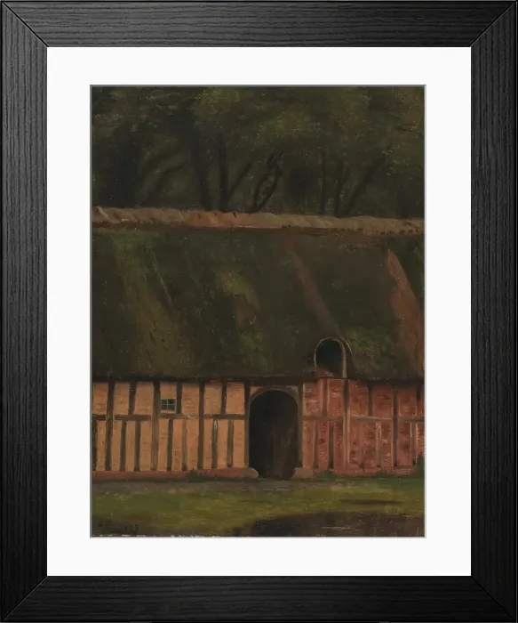 Framed Print : A half-timbered section at Krabbesholm, 1853. Creator: Christen Dalsgaard Framed Print : A half-timbered section at Krabbesholm, 1853. Creator: Christen Dalsgaard