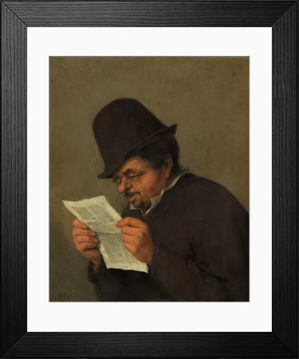 Framed Print : Bust of an Old Peasant Reading a Paper, after 1647. Creator: Unknown Framed Print : Bust of an Old Peasant Reading a Paper, after 1647. Creator: Unknown