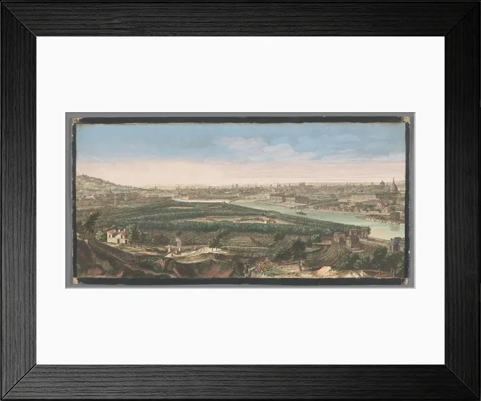 Framed Print : View of the city of Paris seen from the village of Chaillot, 1700-1799. Creators: Anon, Jacques Rigaud