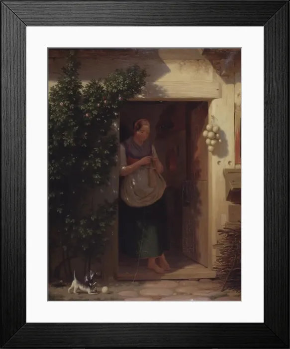Framed Print : A peasant girl, 1854. Creator: Anton Laurids Johannes Dorph Framed Print : A peasant girl, 1854. Creator: Anton Laurids Johannes Dorph