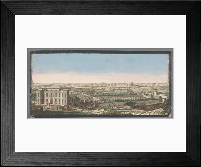 Framed Print : View of the city of Paris seen from the observatory, 1700-1799. Creators: Anon, Jacques Rigaud Framed Print : View of the city of Paris seen from the observatory, 1700-1799. Creators: Anon, Jacques Rigaud