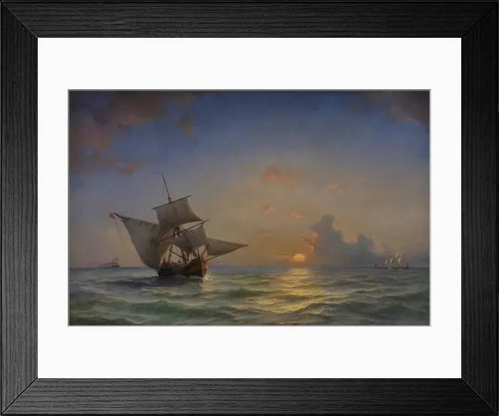 Framed Print : A Seascape, 1854. Creator: Anton Melbye Framed Print : A Seascape, 1854. Creator: Anton Melbye