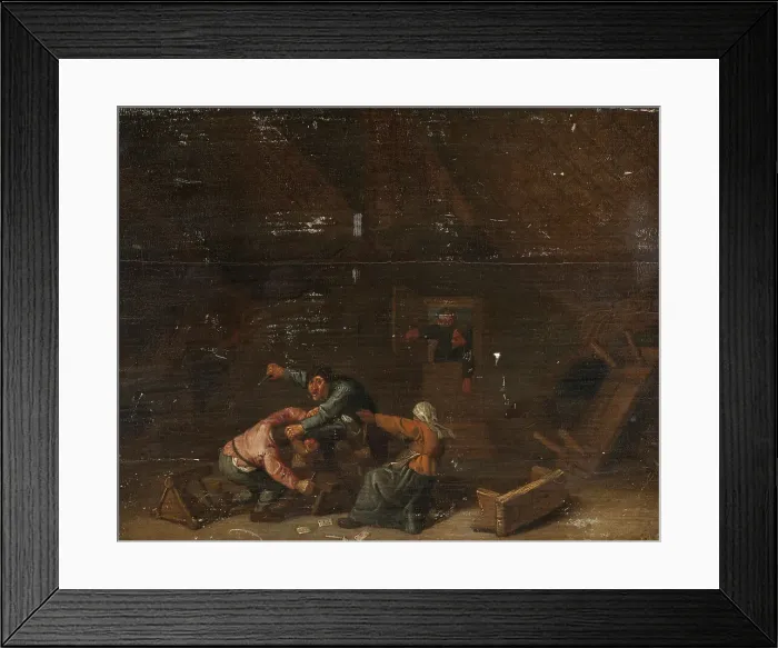 Framed Print : Fight between Gambling Peasants, c17th century. Creator: Unknown Framed Print : Fight between Gambling Peasants, c17th century. Creator: Unknown